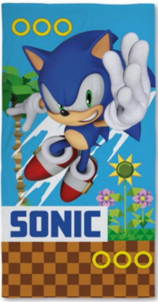 Sonic SEGA Strandtuch Sonic Badetuch Handtuch Strandtuch 70 x 140 cm