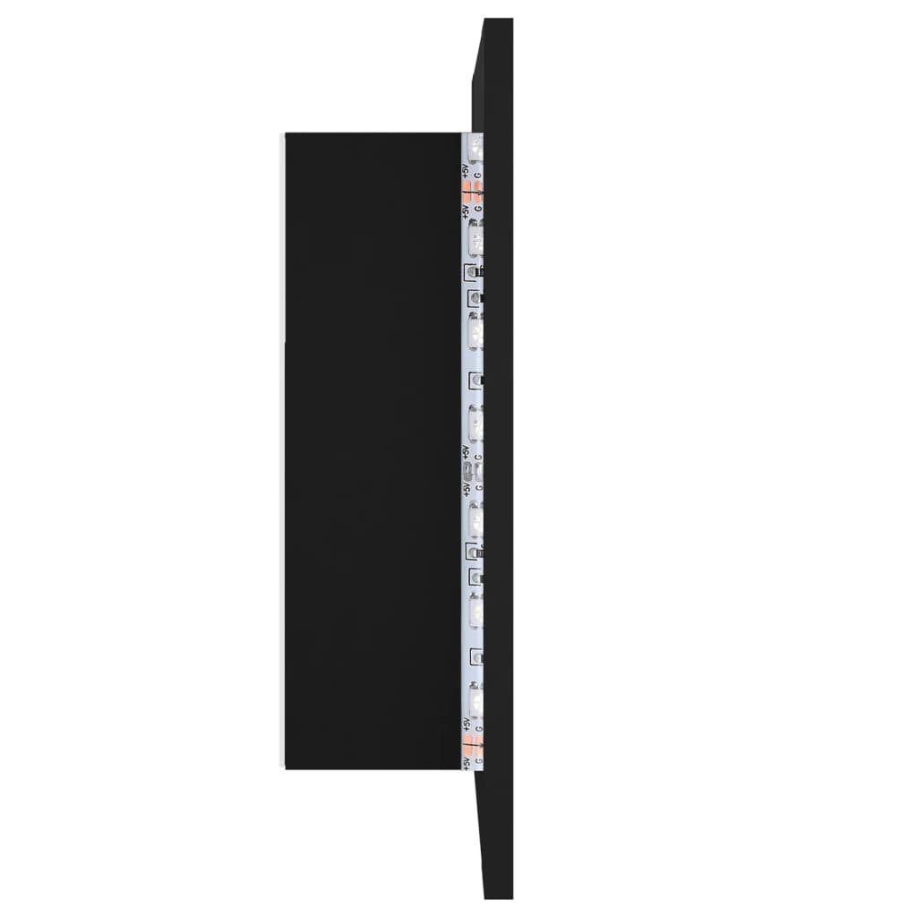 Acryl cm 40x12x45 vidaXL (1-St) Schwarz LED-Bad-Spiegelschrank Badezimmerspiegelschrank