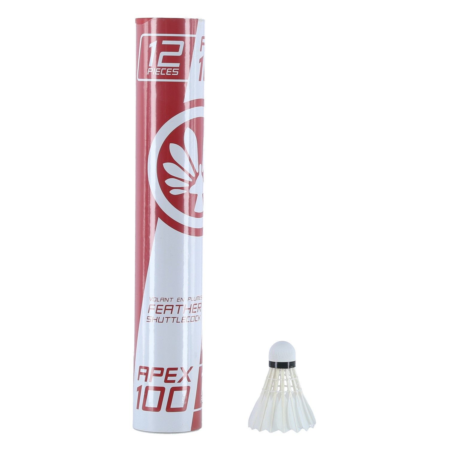 Oliver Badmintonball Apex 100 Premium-Naturfeder weiss Dose 12er, Geschwindigkeit: 76