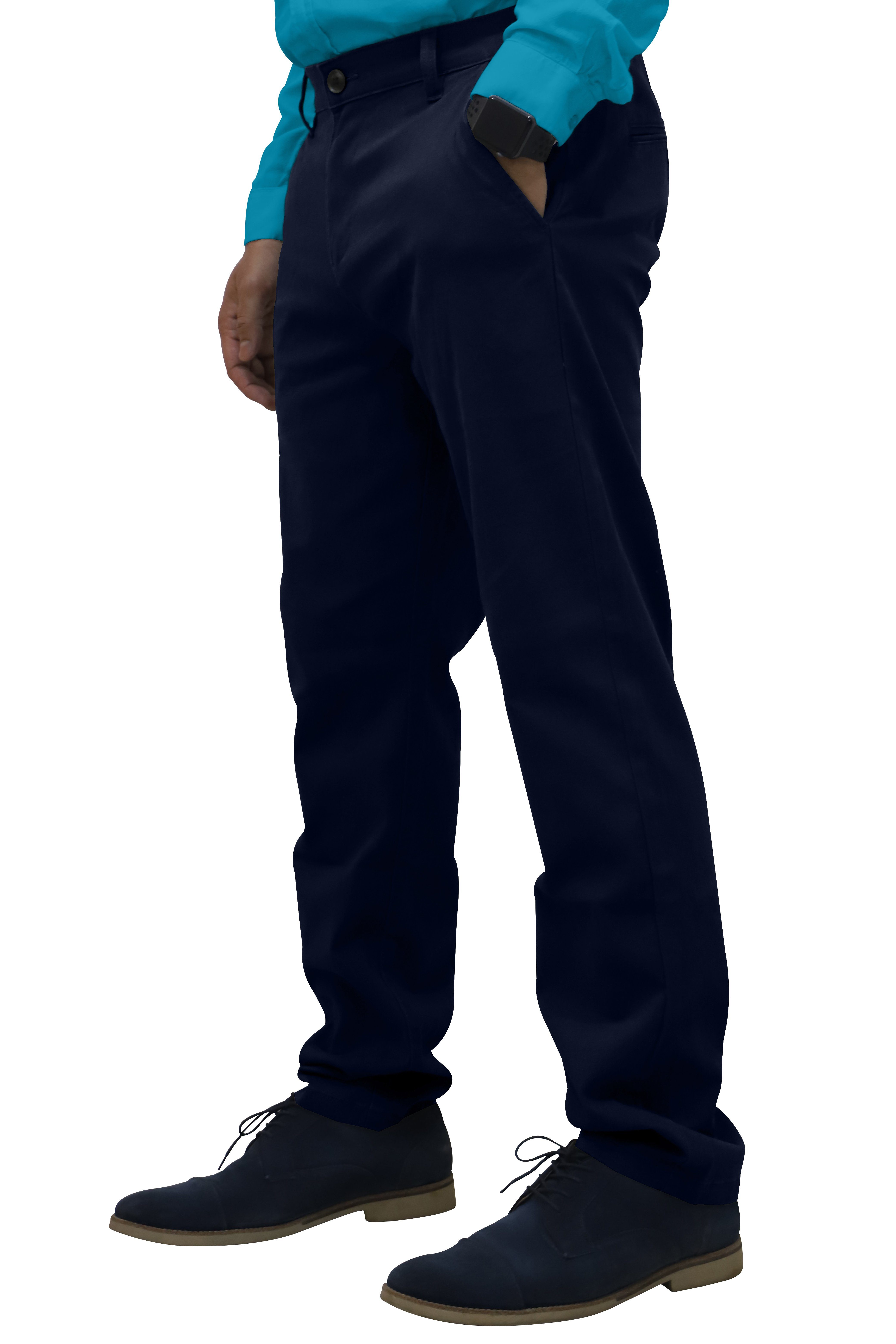 Casual Chino BlauerHafen Regular Stretch-Baumwollhose Relaxed Fit Navy 30"-40" Chinohose Herren