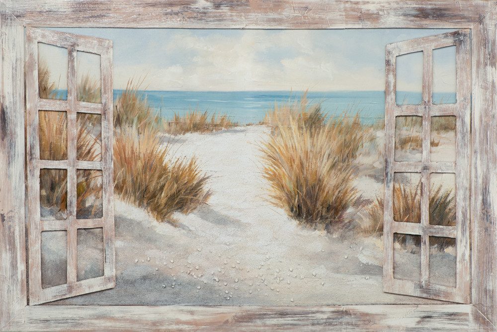 ArtUniverse Gemälde Fenster zum Strand 80 x 120 cm, Naturmotiv
