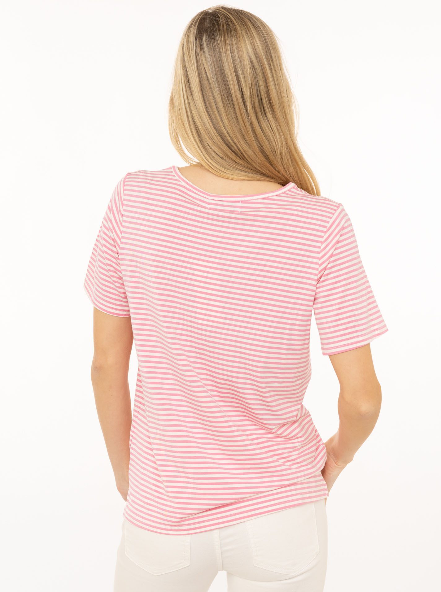 Zwillingsherz T-Shirt "Zwillingsherz" V-Neck, gestreift, kleines Motiv gestickt