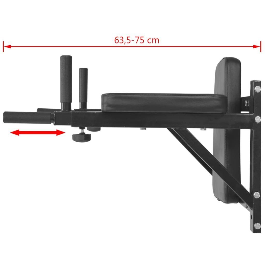 Kraftstation Fitness-Dipstation zur DOTMALL vidaXL Schwarz Wandmontage