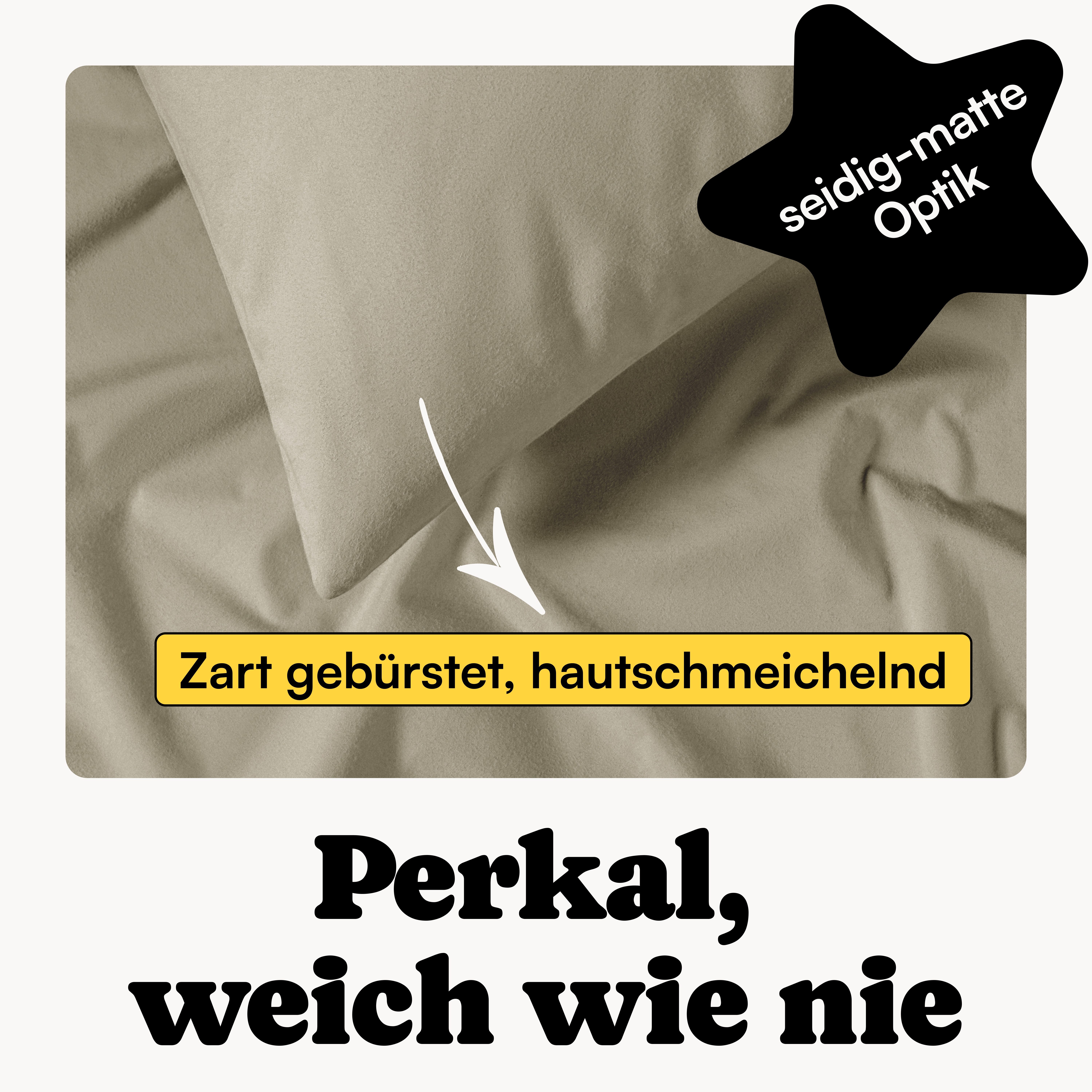 Seralino Bettwäsche Set, Perkal, 2 teilig, 100% Bio Baumwolle, ab gr. 135x200, Perkal, besonders weich & atmungsaktiv, BCI zertifiziert, mit Reißverschluss
