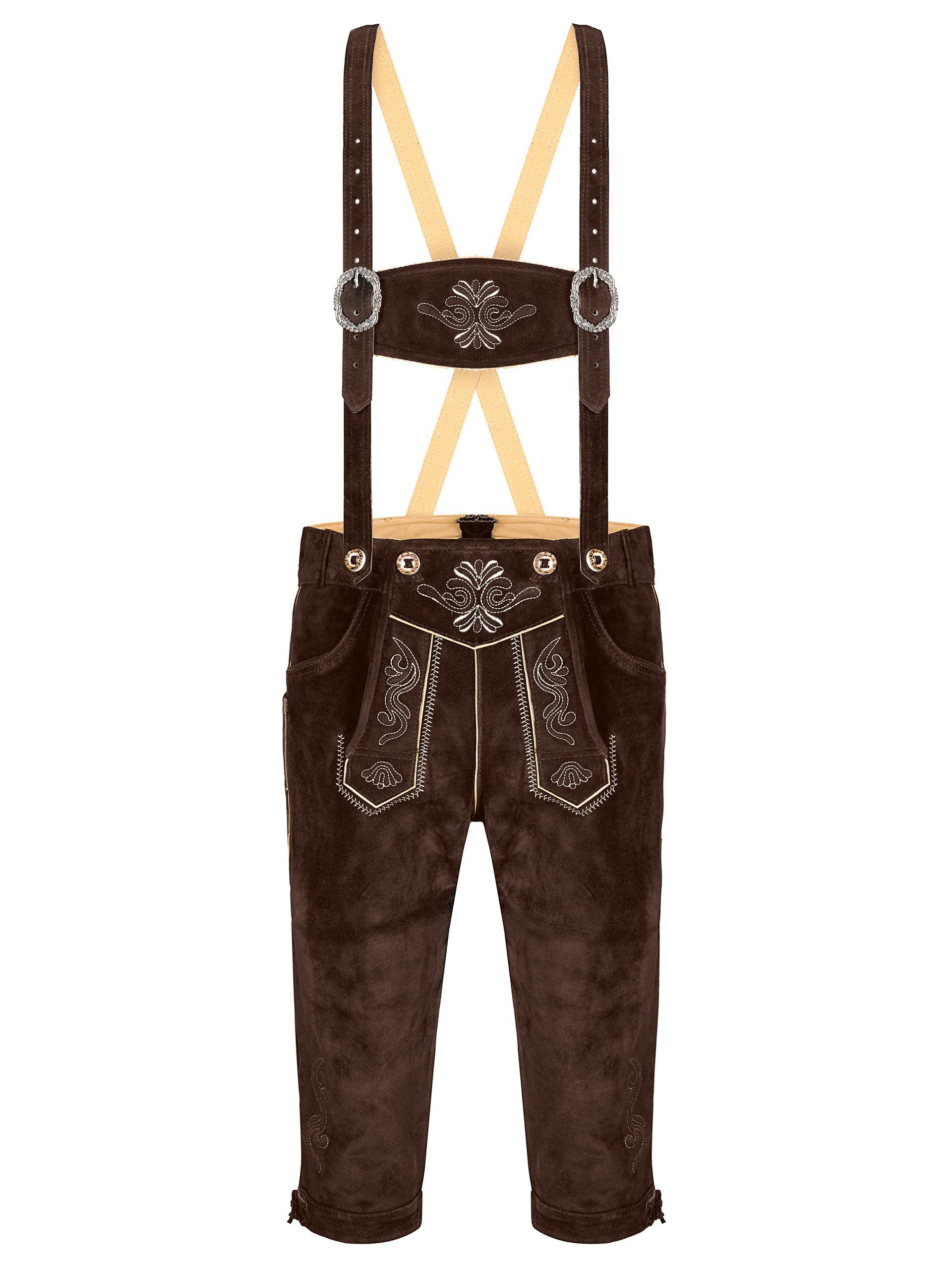 Almbock Trachtenlederhose Trachtenhose Herren Marinus (2-tlg) schokobraun günstig online kaufen