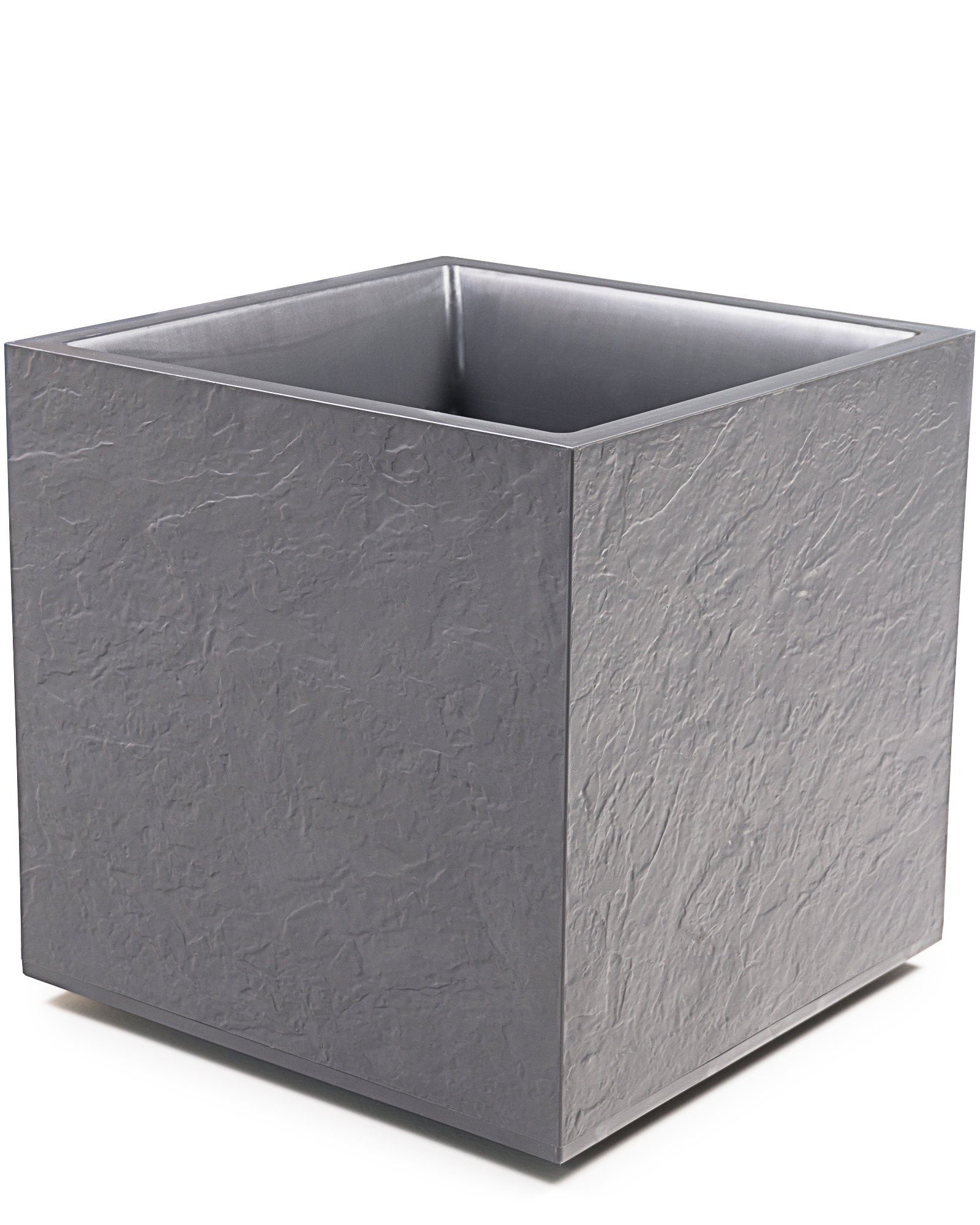 Wasserspeicher Grau Pflanzkübel Ondis24 cm, Vulkanstein/Basalt-Optik Pierre in mit 50x50x50 Vulkan ONDIS24 Blumenkasten 50,