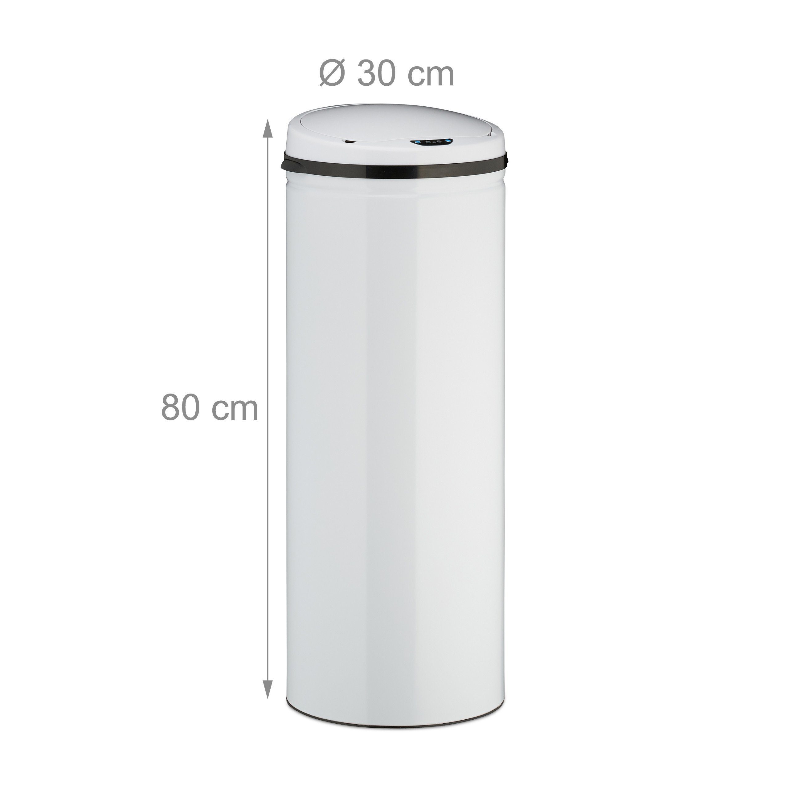 Mülleimer Mülleimer weiß 50l Sensor relaxdays