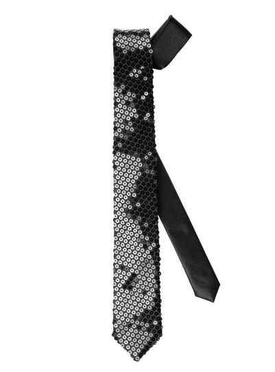 Widdmann Krawatte Krawatte Pailletten schwarz Krawatte in mittlerer Breite für jeden Zweck