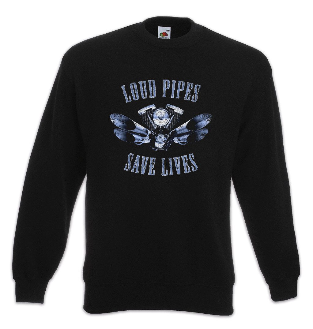 Urban Backwoods Sweatshirt Loud Pipes Save Lives Sweatshirt Live To Ride Mc Biker Rocker Club (1-tlg) Chopper Outlaw Motorrad Bike
