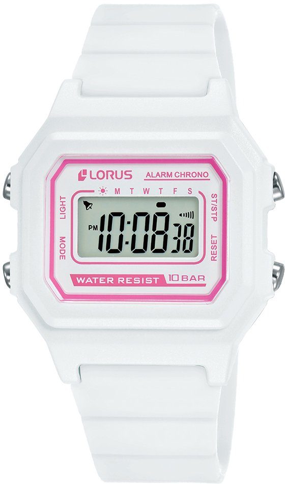 LORUS Chronograph Lorus Sport, R2321NX9, mit digitaler Anzeige, ideal auch  als Geschenk, Edelstahl-/Kunststoffgehäuse, B/L ca. 31/38 mm