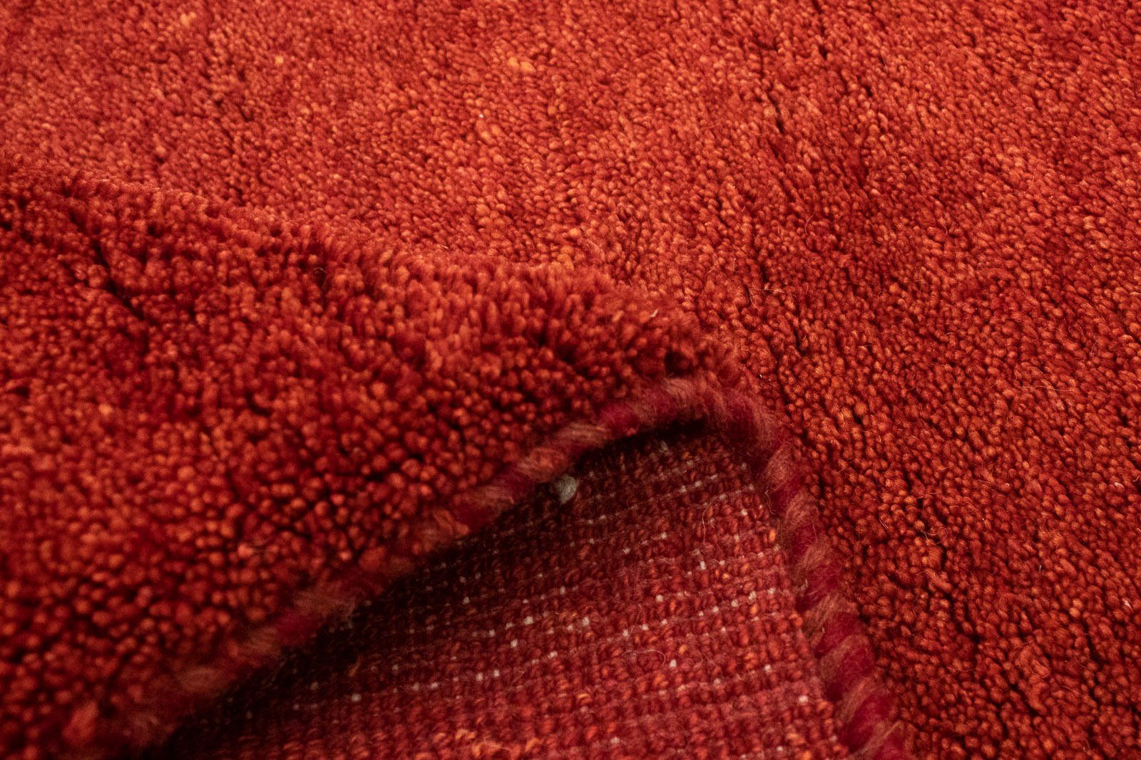 Teppich Höhe: Gabbeh 18 Wollteppich handgeknüpft morgenland, handgeknüpft mm, rechteckig, rot,