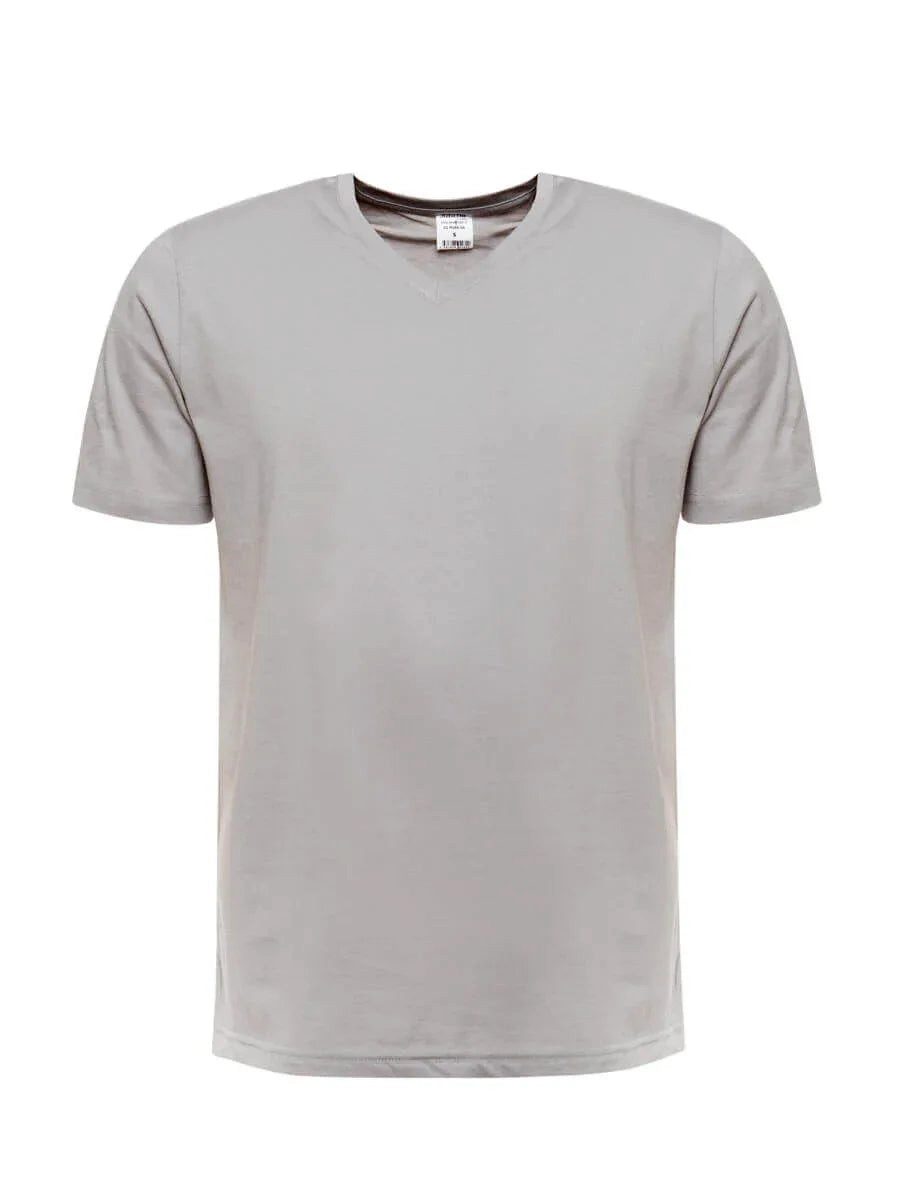 T-Shirt Herren T-Shirt V-Kragen Grau – ISMONT 01 M066-06
