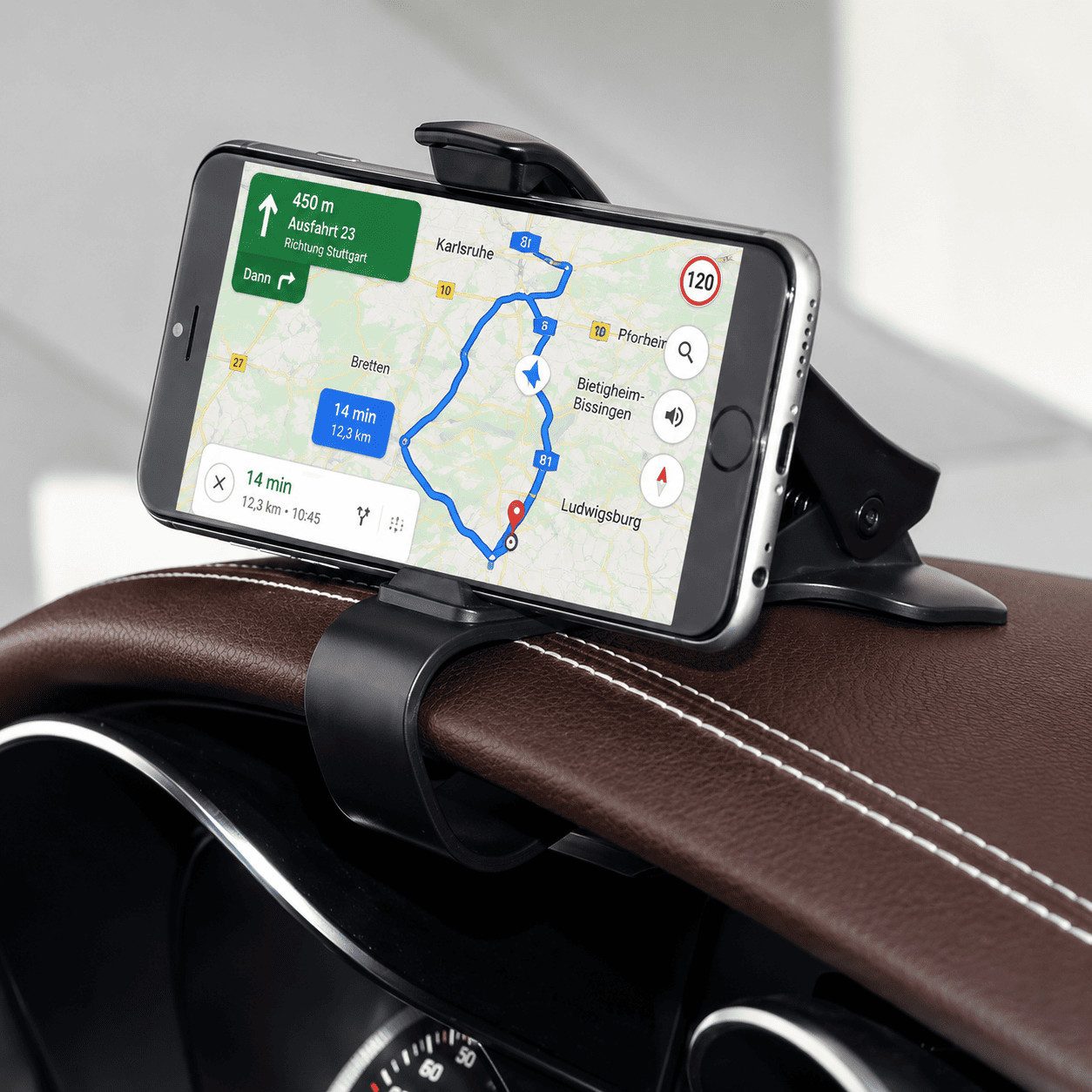 MidGard Smartphone-Halterung Universal Armaturenbrett Autohalterung für Smartphones, Navi usw., (Kein Kleben oder Schrauben, rückstandslos entfernbar)