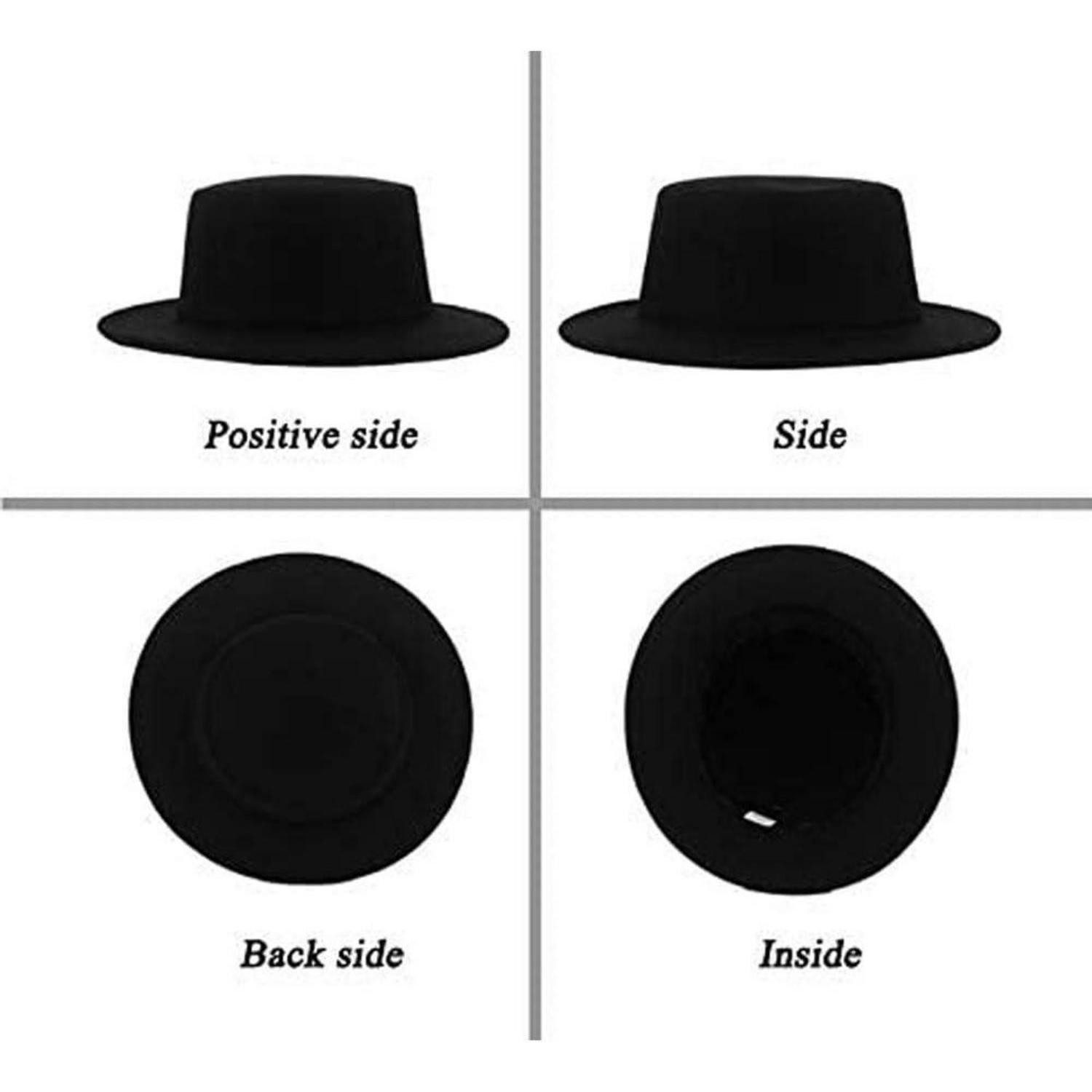 LuxusKollektion Fedora Fedora Hut Wollmischung breite Krempe Schwarz Einheitsgröße