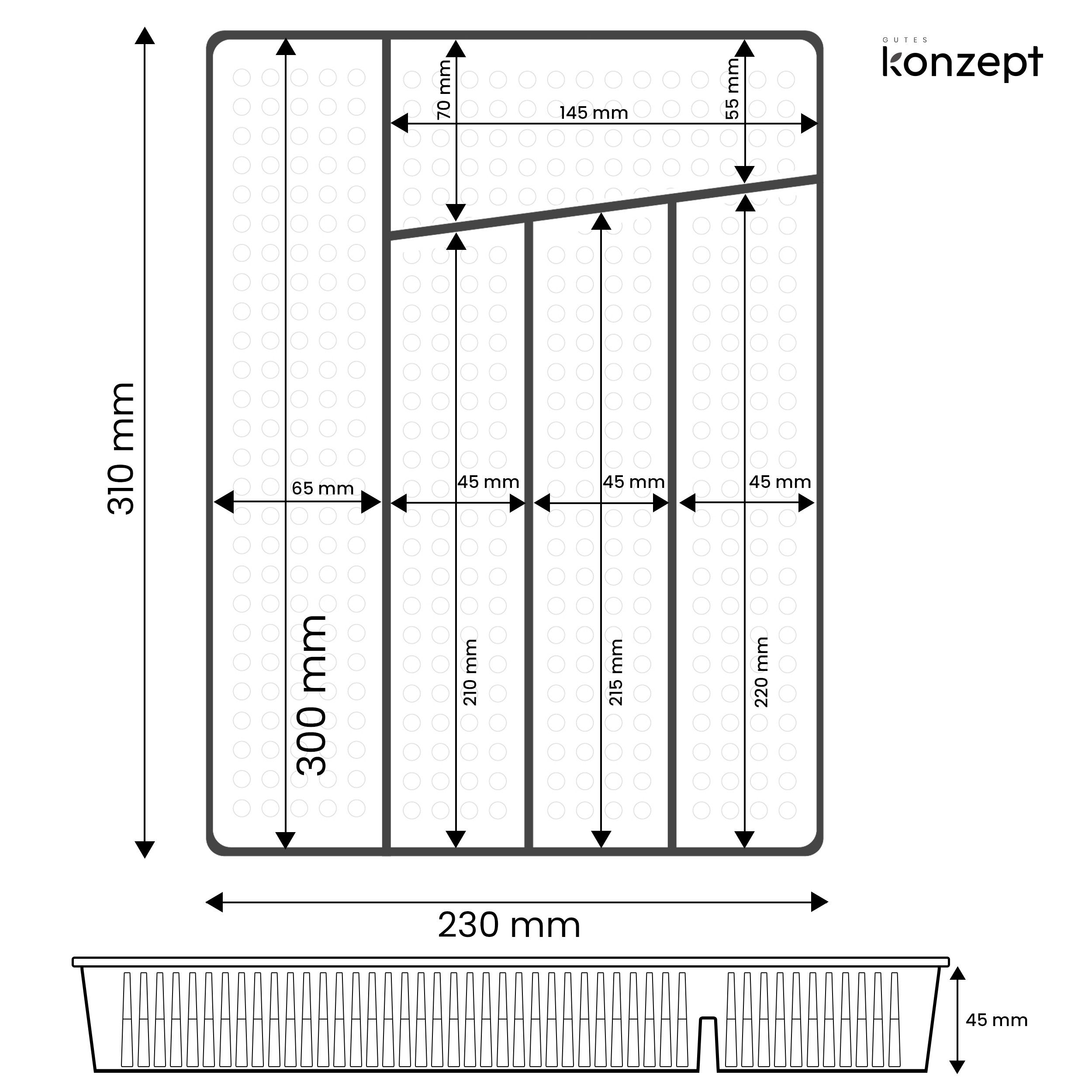 KONZEPT Schubladeneinsatz Besteckkasten für Schubladen - Praktischer Schubl günstig online kaufen