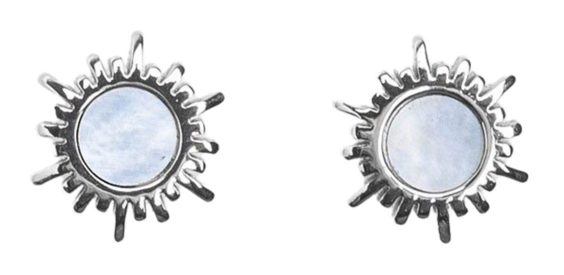 Holzkern Серьги из бисера Shade Ohrstecker Sonne mit blauem Perlmutt Holzkern Modell Jewelry