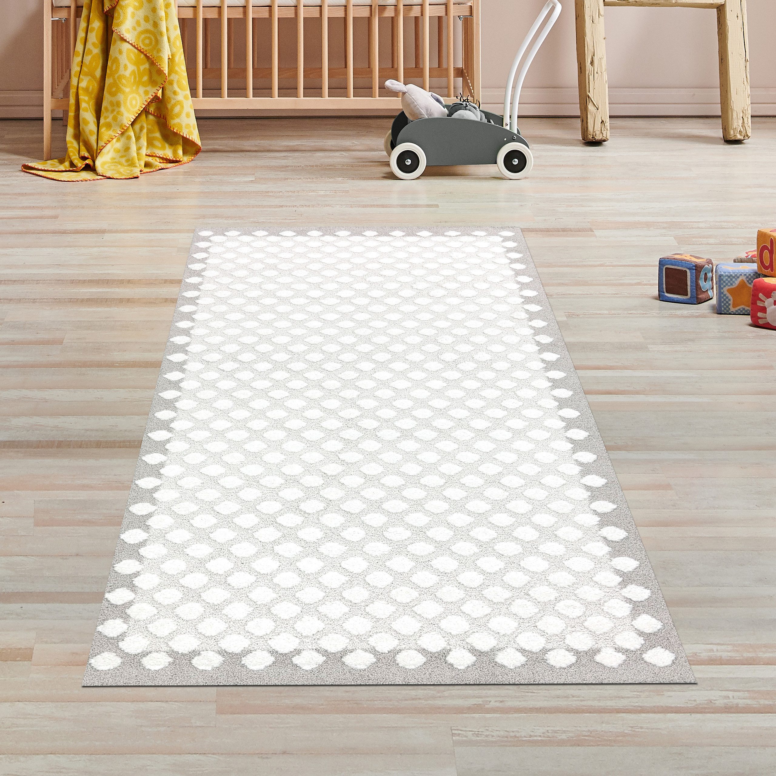 TeppichHome24 Kinderteppich Kinderzimmer Babyzimmer Teppich gepunktet günstig online kaufen