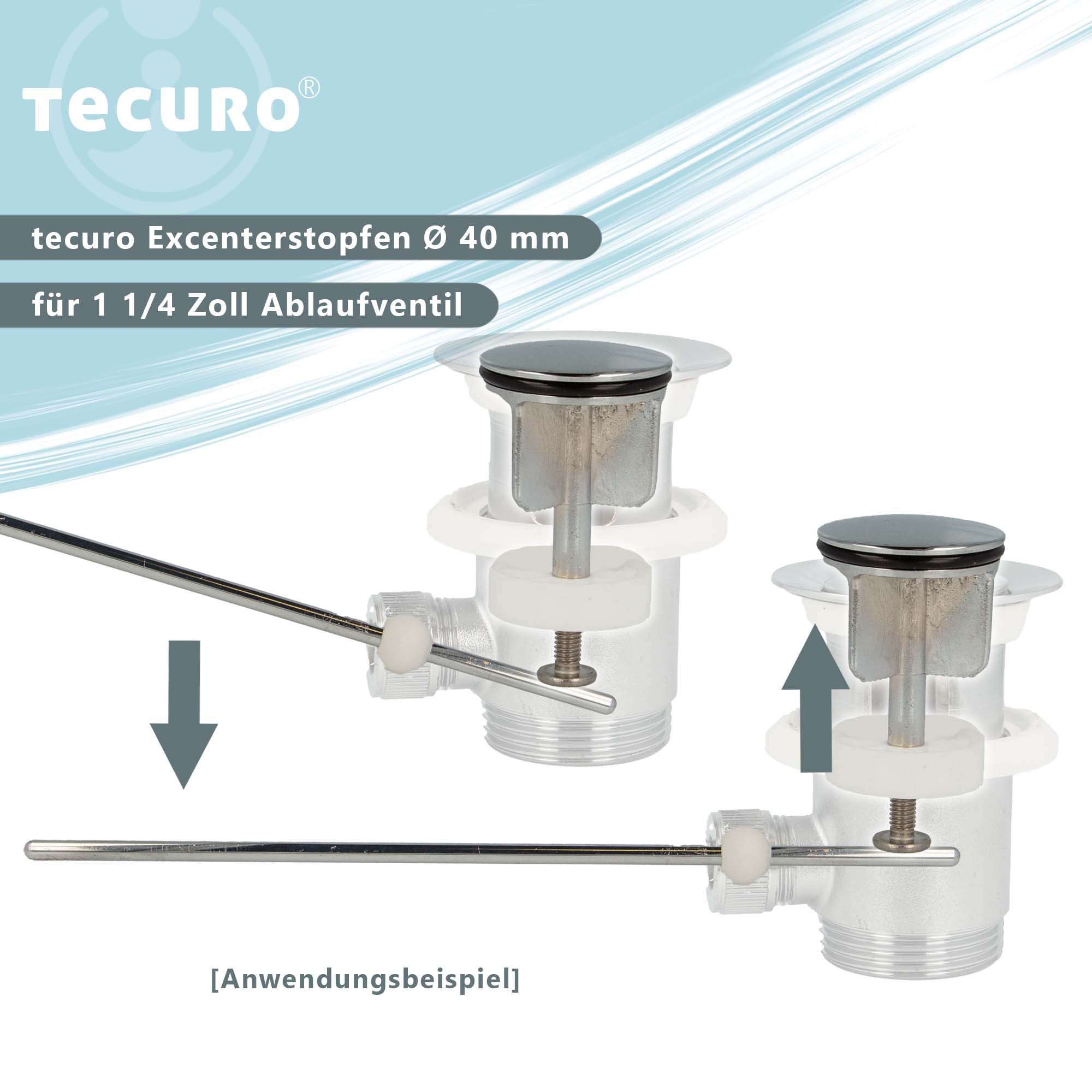 tecuro Ablaufventil Excenterstopfen Ø 40 mm für 1 1/4" Ablaufventil