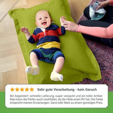 Green Bean Sitzsack BeBi (Kinder-Sitzsack 70x100cm & 70 Liter EPS-Perlen Füllung, - Indoor & Outdoor - Bean Bag Sitzkissen Bodenkissen), Sessel Riesensitzsack Liegekissen für Jungen & Mädchen