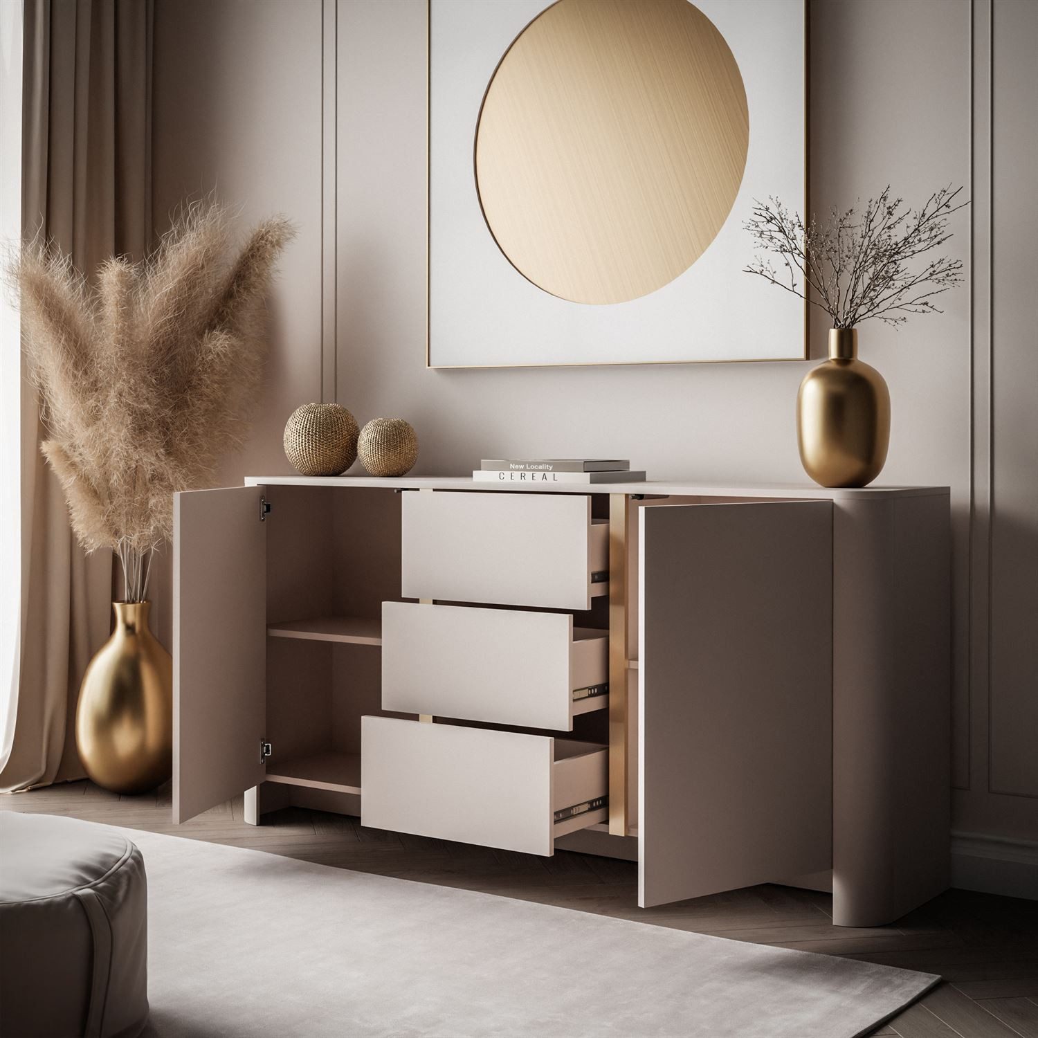 Lookway Kommode mit Schubladen DESTINY KSZ-168 Kaschmir
