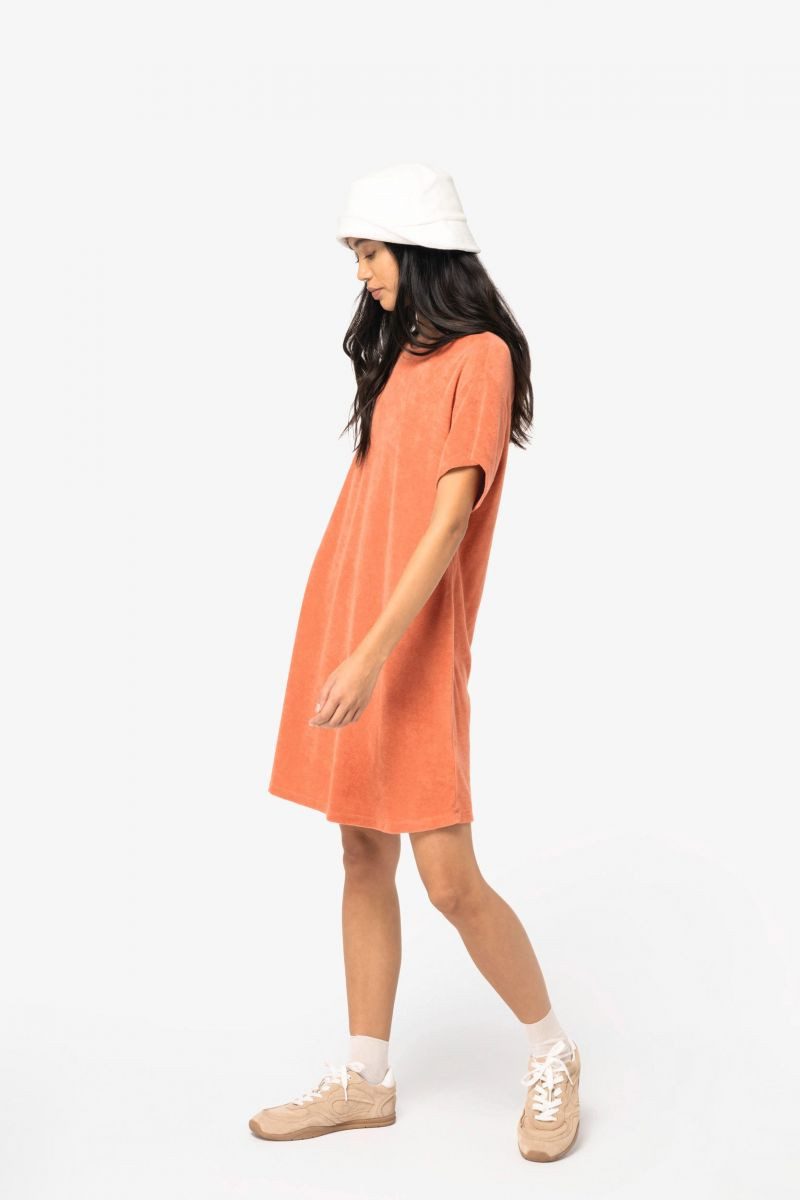 Native Spirit Sweatkleid Umweltfreundliches Damen-T-Shirt-Kleid aus Frottee