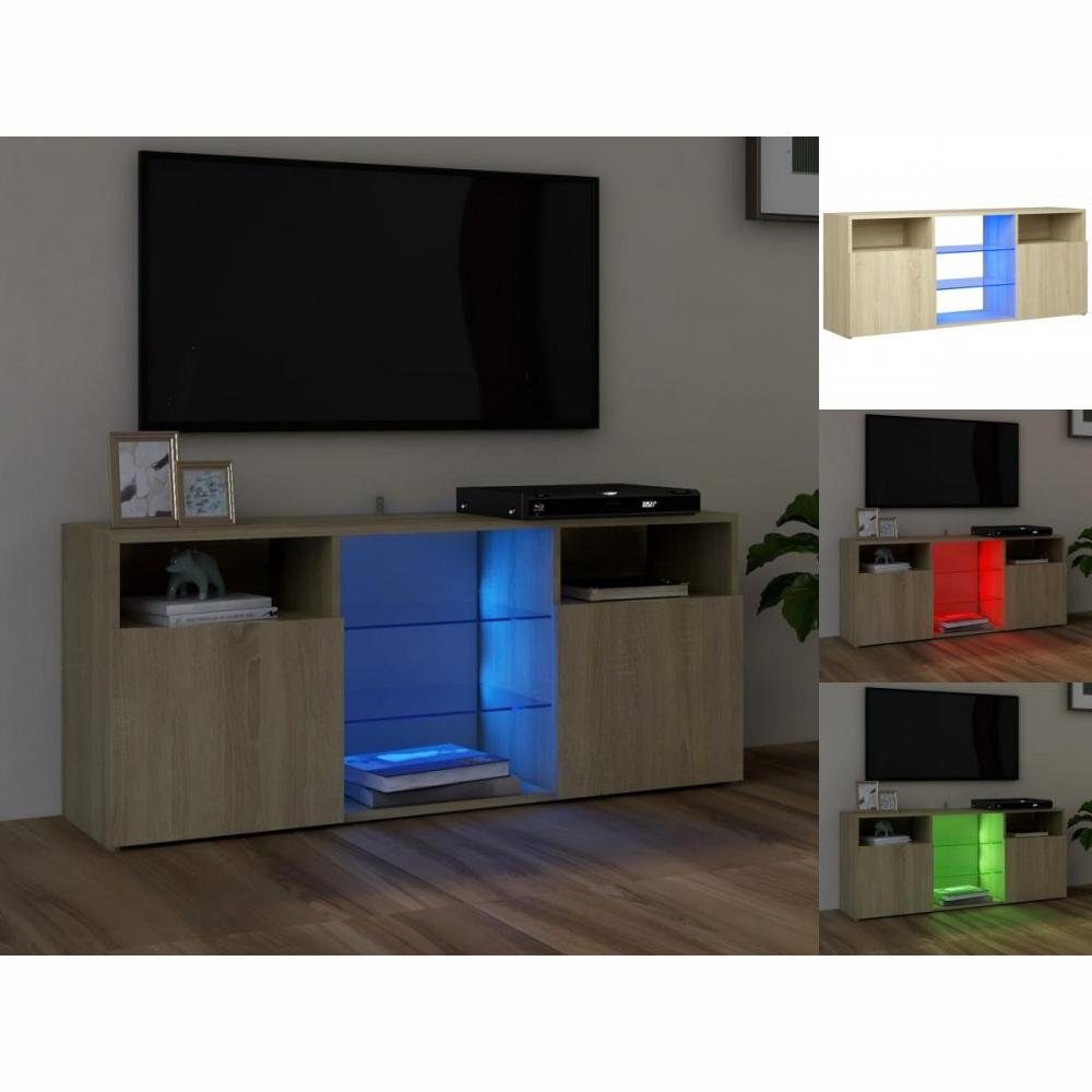 vidaXL TV-Schrank TV-Schrank mit LED-Leuchten Sonoma-Eiche 120x30x50 cm Lowboard