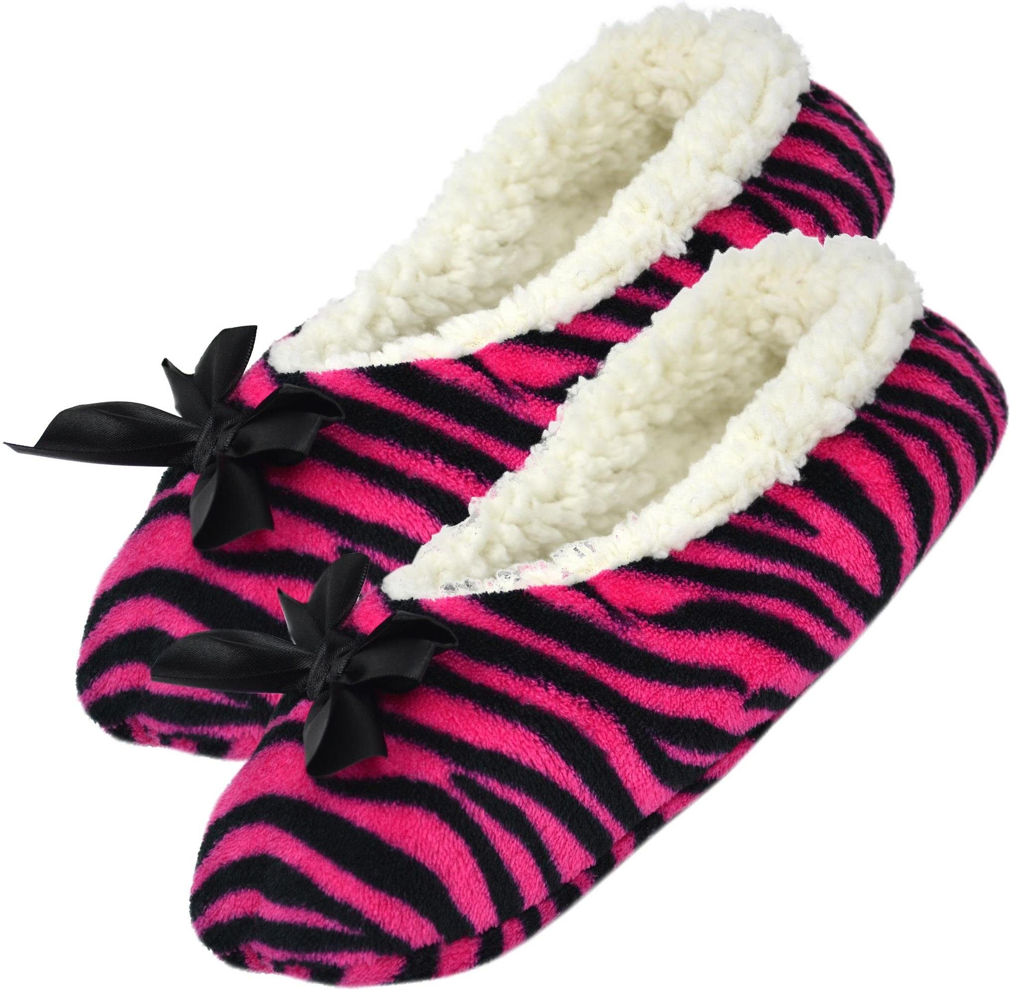 normani Damen-Slipper Домашняя обувь mit Schleife Plüsch Домашняя обувь (1 Paar) weiches Lammfellimitat