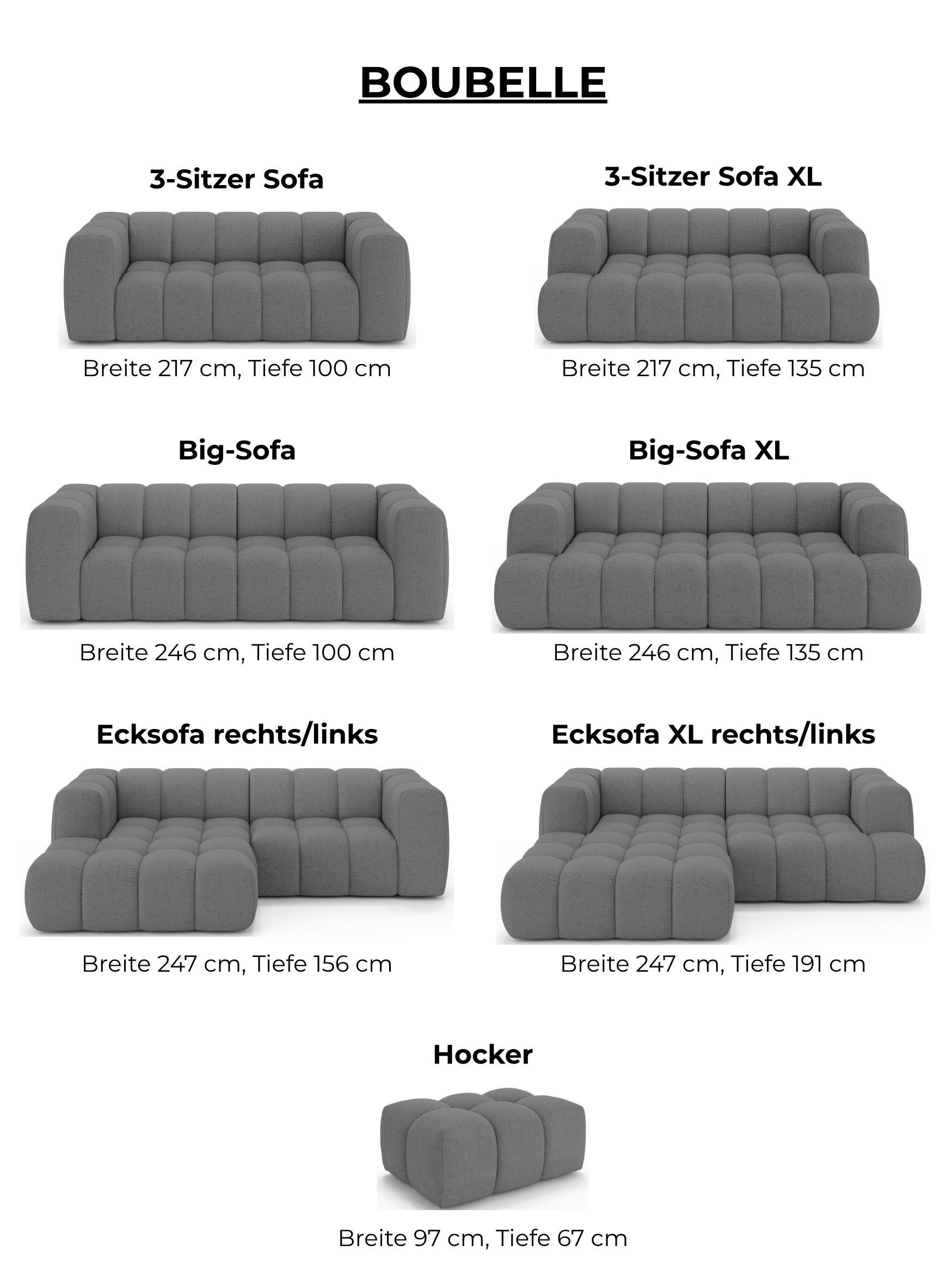 homsy by Ana Johnson Polsterhocker BOUBELLE Sitzhocker mit Steppung, Bubble-Optik, Maße B/T/H: 97/67/42cm, erstklassige Verarbeitung, hoher Sitzkomfort und mode – Bild 4 von 5
