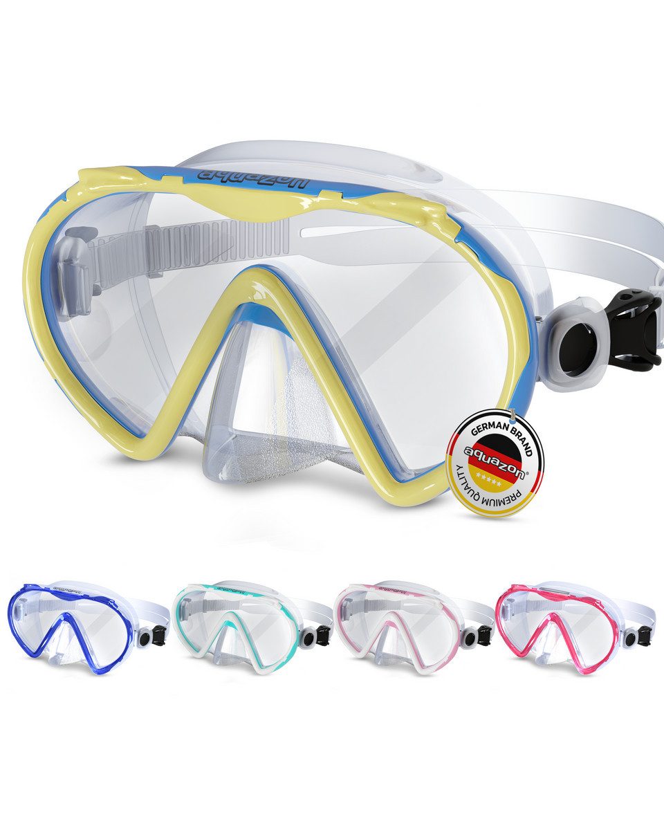 AQUAZON Taucherbrille BEACH, Schnorchelbrille für Kinder 7-12 Jahre, Silikon