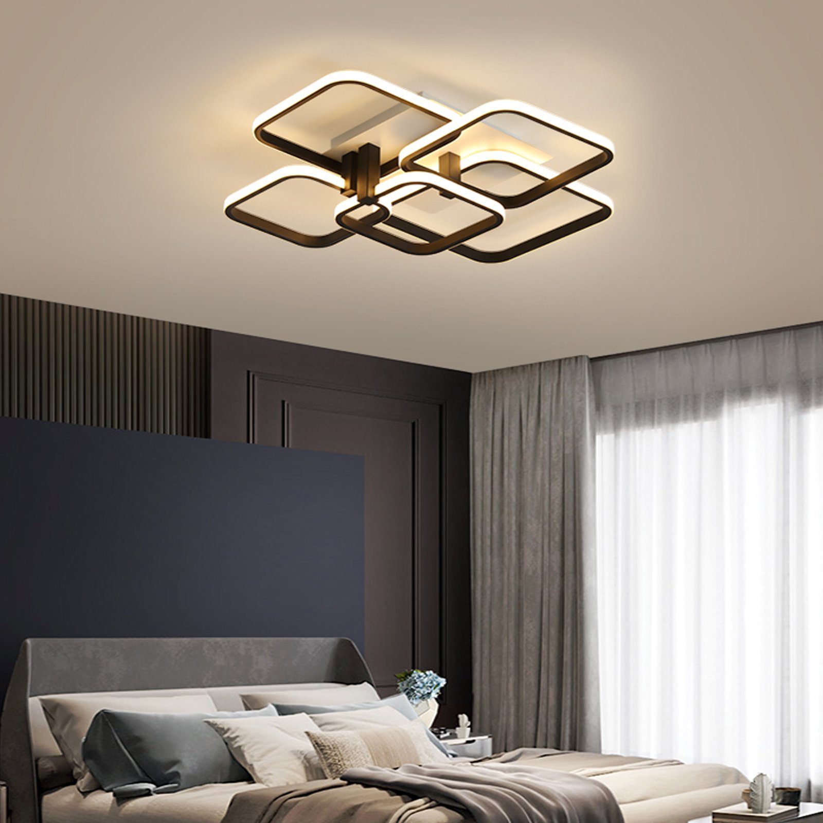 Daskoo Deckenleuchten 3/4/5 Quadrat LED Deckenlampe günstig online kaufen