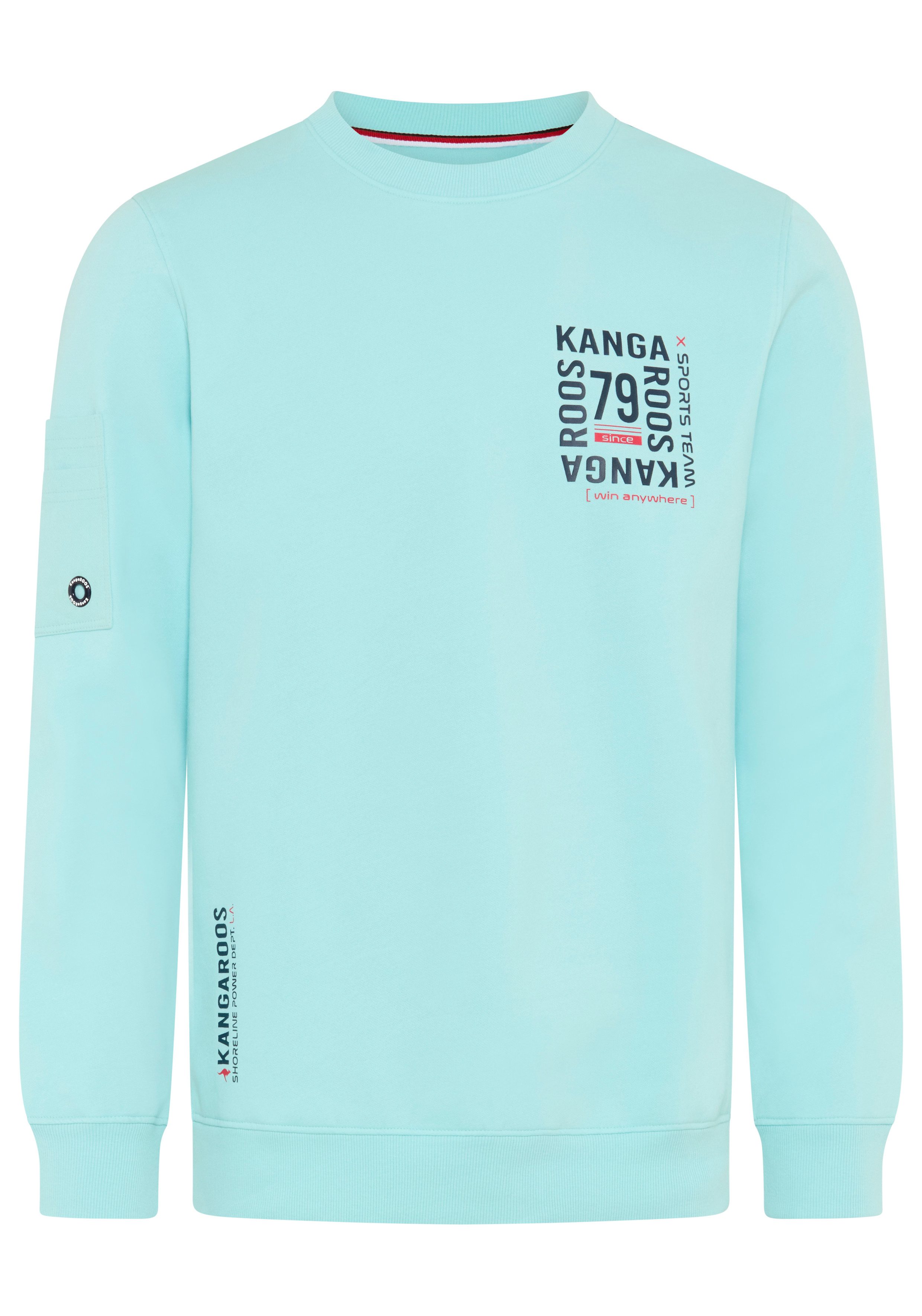 KangaROOS Sweatshirt aus angerauter Sweatware, mit Rundhalsausschnitt, Langarm-Design
