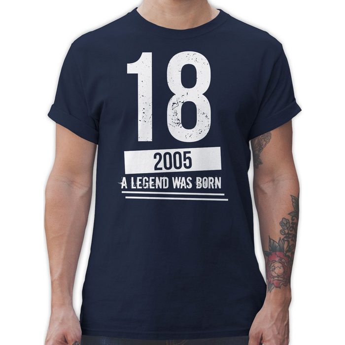 Shirtracer T-Shirt Achtzehnter Geburtstag Jungs 2005 - Vintage Motiv - 18. Geburtstag - Herren Premium T-Shirt volljährig tshirt - t shirt 18 jahre - 18. geburtstagsgeschenk