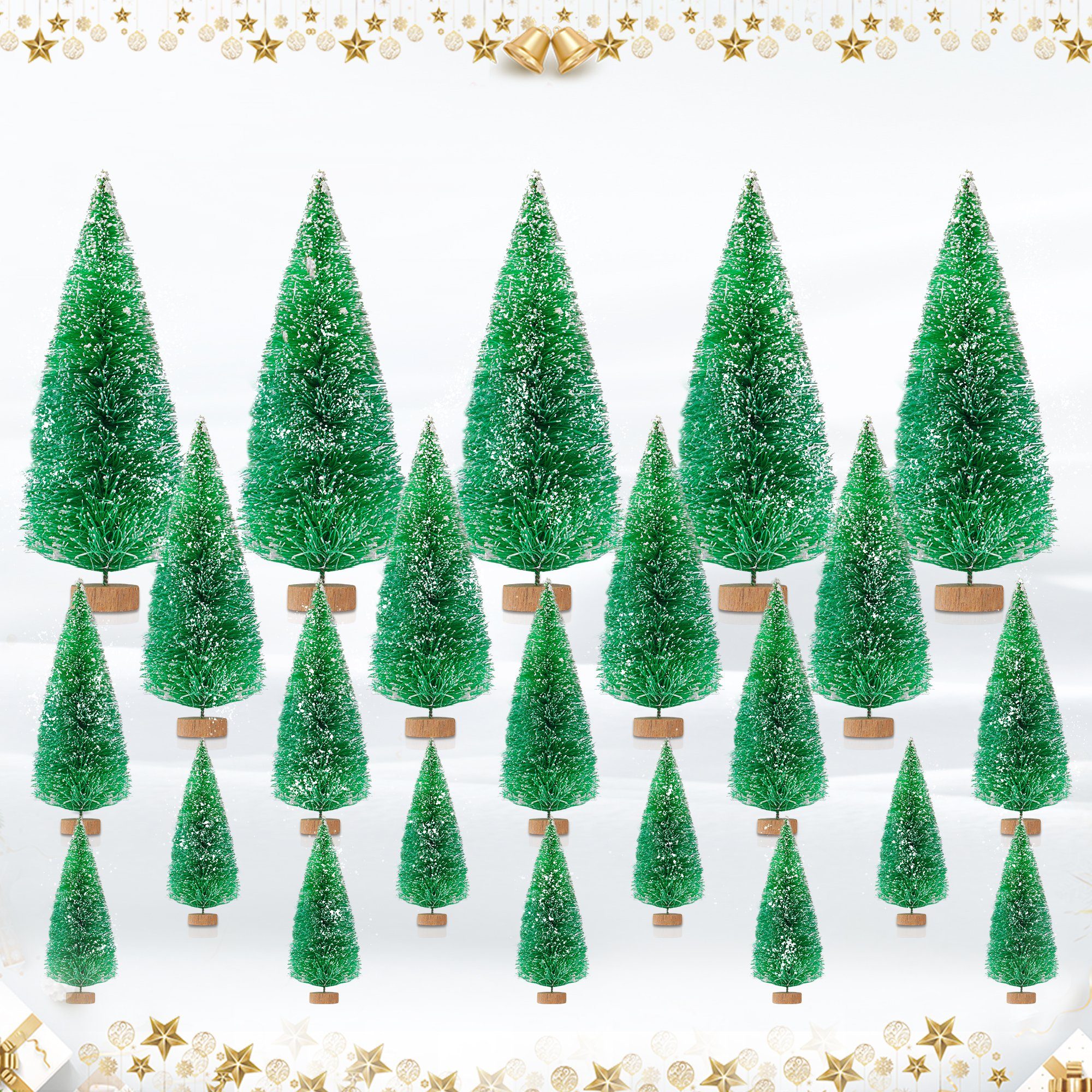Coonoor Künstlicher Weihnachtsbaum 35×Weihnachtsdekorationen, Tisch-Weihnachtsbäume, Mini-Weihnachtsbäume