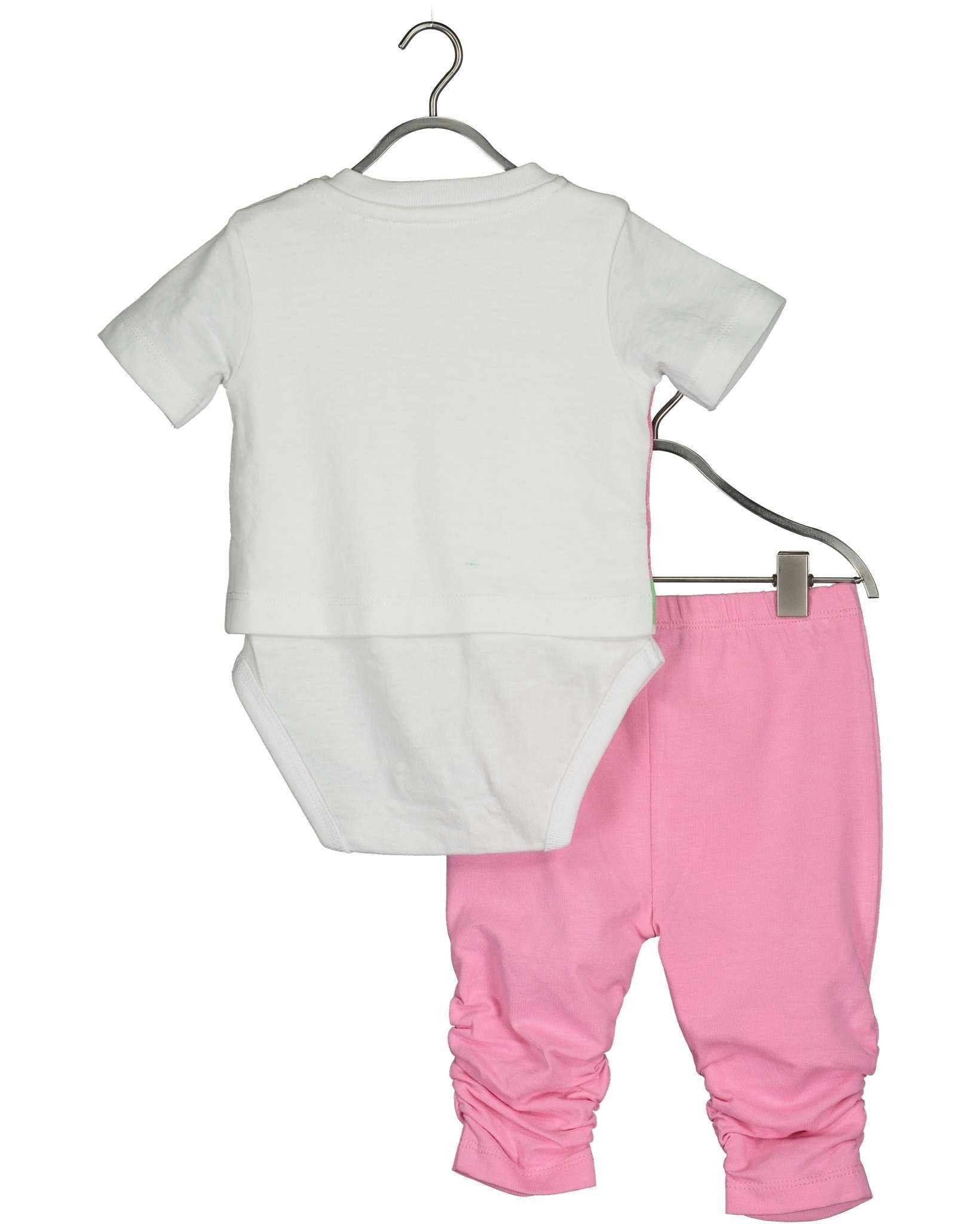 Blue Seven Kurzarmbody Blue Seven Baby Mädchen Set "Melone" in rosa/weiß 62
