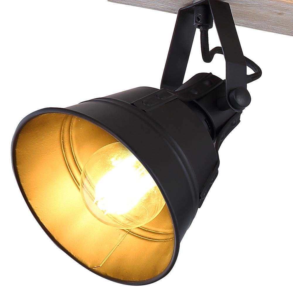 verstellbar nicht LED Deckenlampe Wohnzimmerleuchte Leuchtmittel Strahler Deckenspot, 4-flammig etc-shop inklusive, Holz