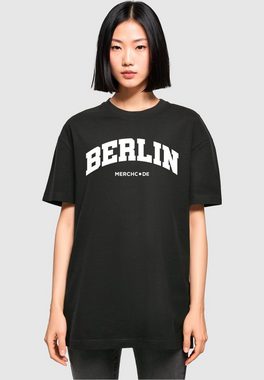 Merchcode T-Shirt Merchcode Damen Ladies Berlin Wording - Oversized Boyfriend Tee (1-tlg)