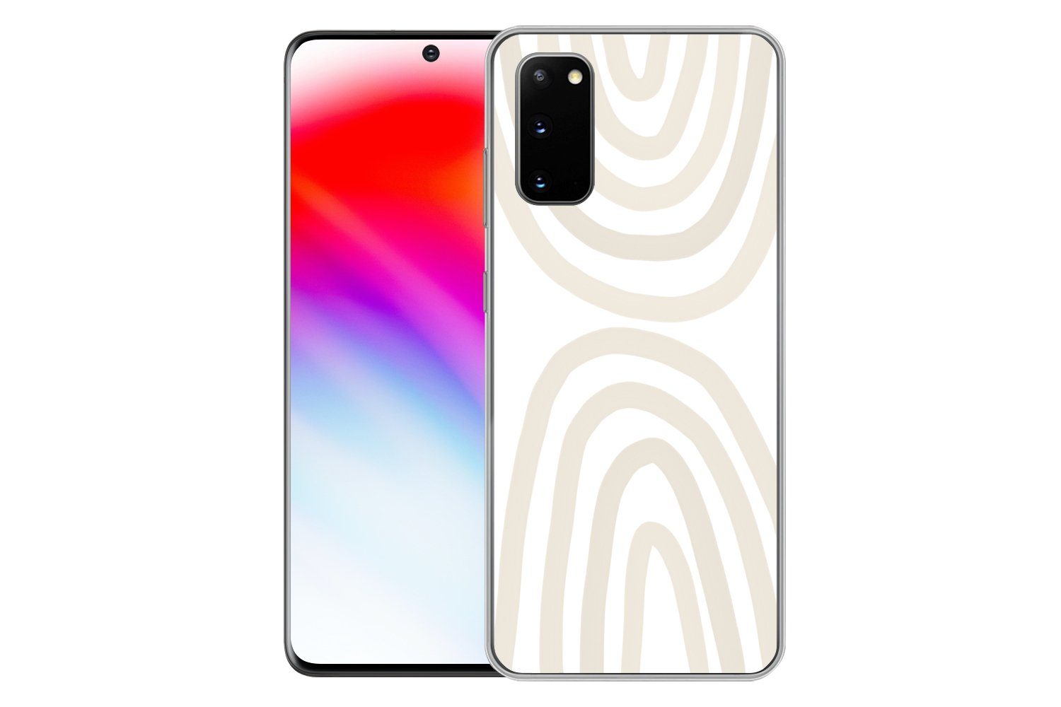 MuchoWow Handyhülle für Samsung Galaxy S20 Regenbogen - Pastell - Design - Abstrakt, Phone Case, Silikon, Schutzhülle Dünn
