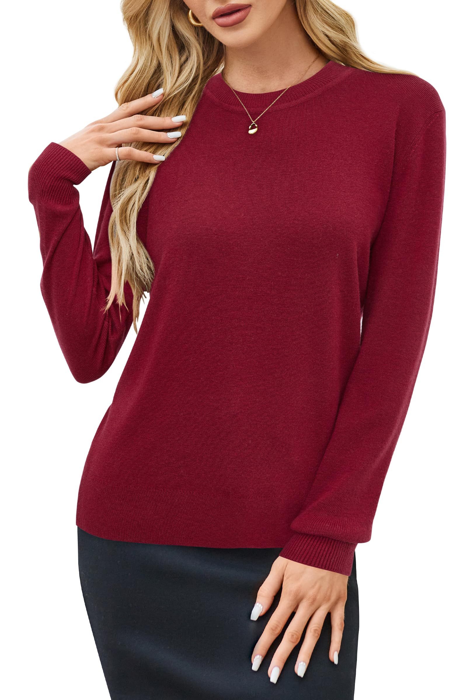 Arach&Cloz Strickpullover Damen Strickpullover Rundhals Langarm Warm Weich Anti-Pilling, Für Herbst Winter Frühling