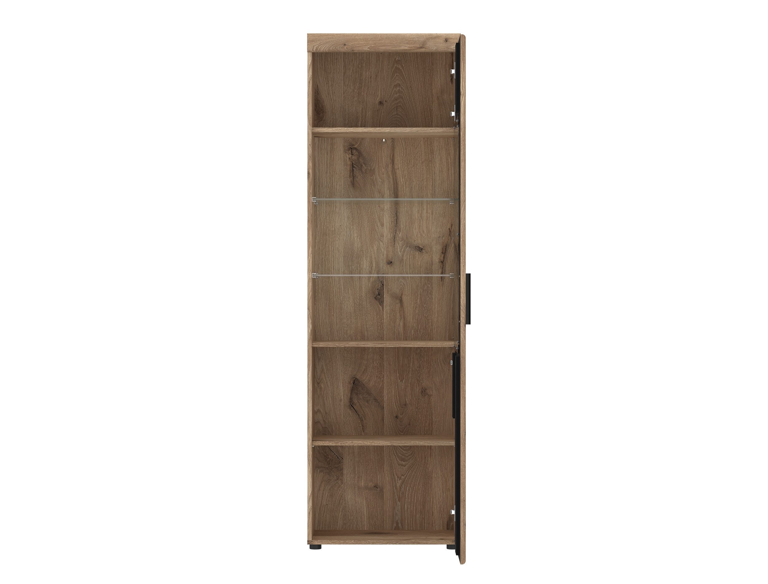 freiraum Glasvitrine GRANO in Viking Eiche Dekor/Kosmos Grau - 58x195x37,4 (BxHxT)