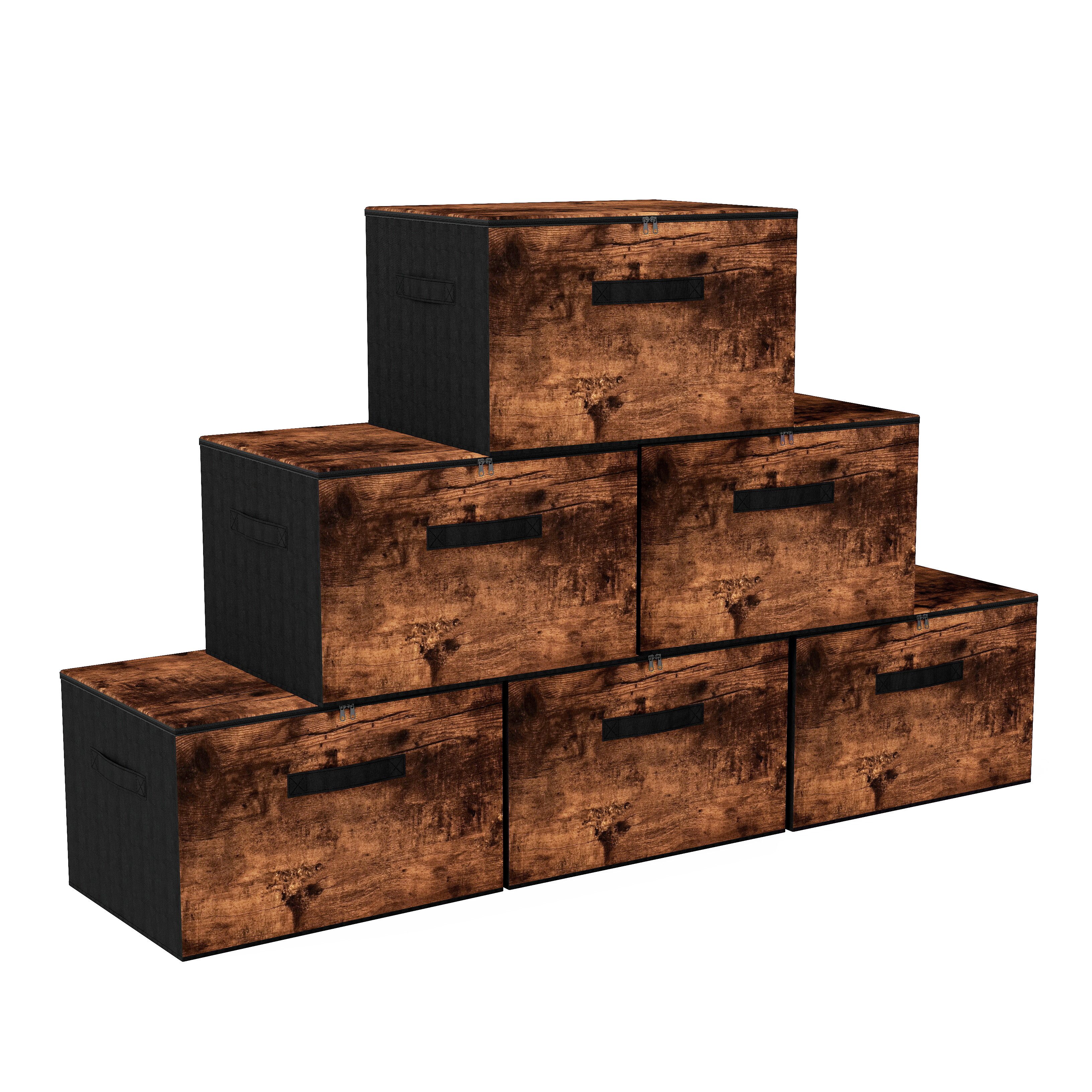 Sekey Aufbewahrungsbox Aufbewahrungsbox mit Deckel aus Vliesstoff Faltbare Stoffboxen, Faltbox Organizer für Kleidung Aufbewahrungsboxen für Schrank Regal