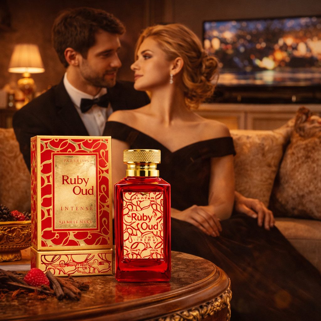 Attar & Co London Eau de Parfum Ruby Oud Classic & Intense Unisex, Rose, Safran, Geranie 100 ml, 1-tlg., Hergestellt in England, Exotisch Floriental, Süß Würzig Elegant