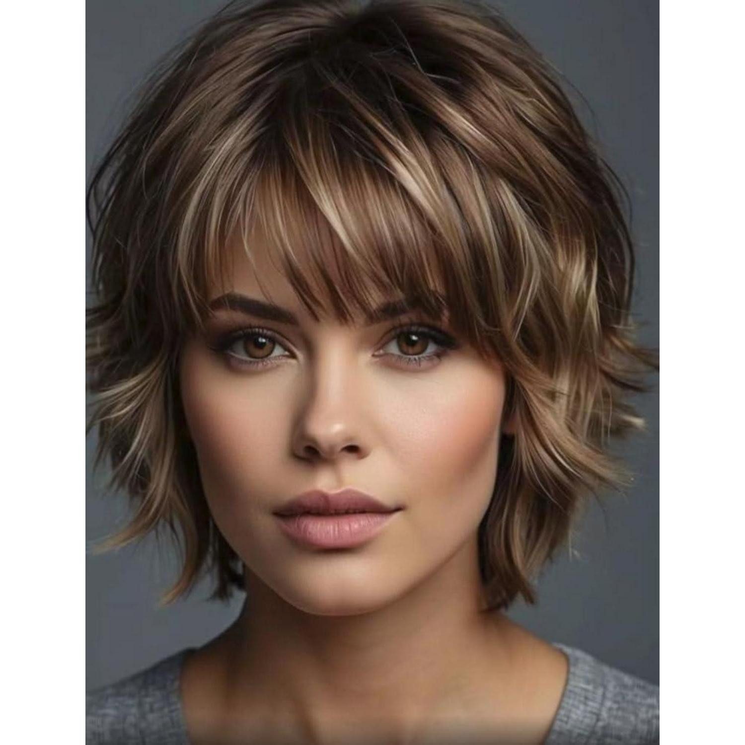 Kostüm-Perücke Perücke Damen Kurz Bob Synthetik Cosplay Halloween braun