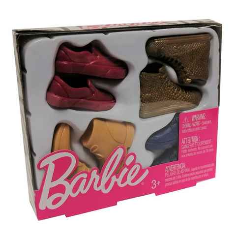 Barbie Puppen Schuhe Mattel GNJ69 Barbie Schuh-Set Ken 4 teilig, (Set, 4-tlg., Boots, Sneakers, Halbschuhe)
