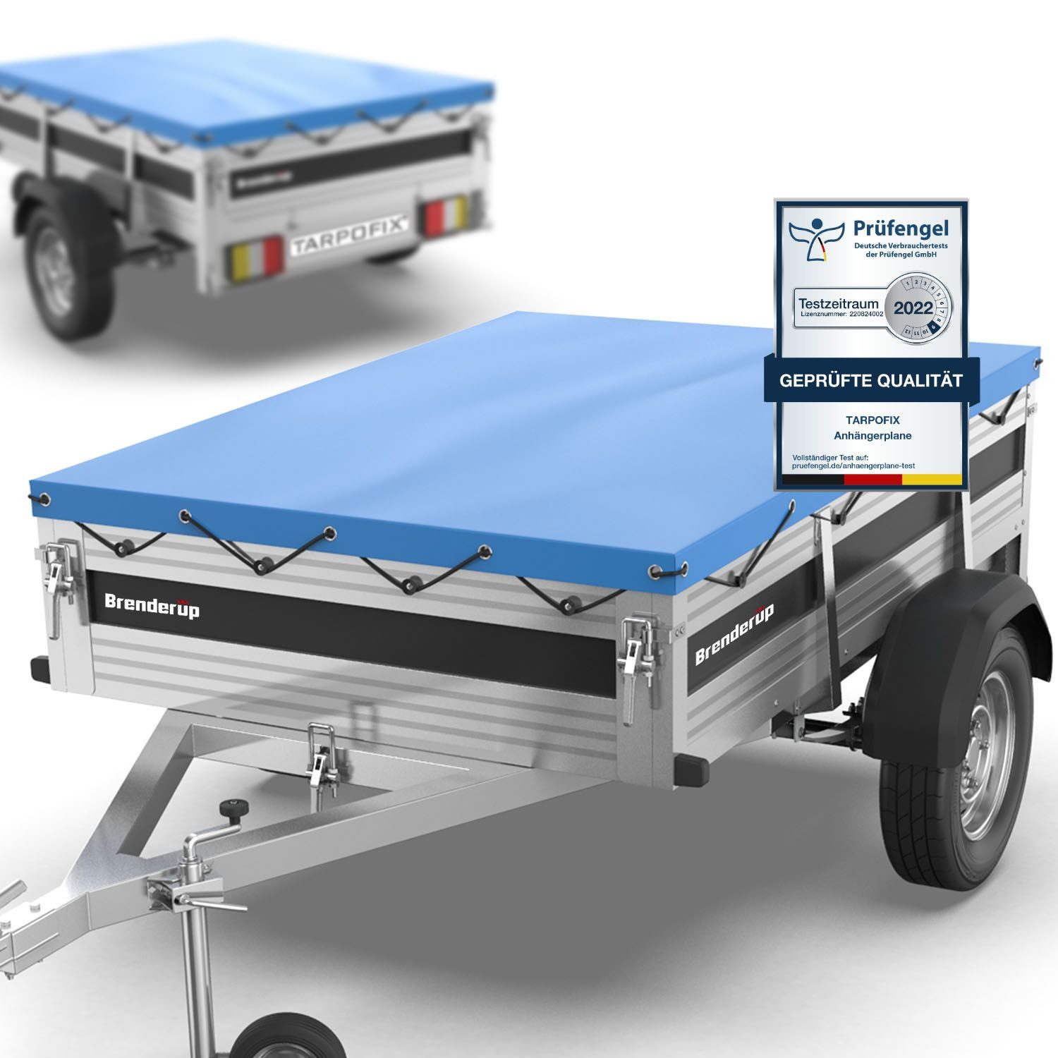 Tarpofix® Schutzplane Tarpofix Anhängerplane 209x115 cm & 209x134 cm PVC Abdeckplane, Flachplane 209x134 cm, Blau, PVC wasserdicht