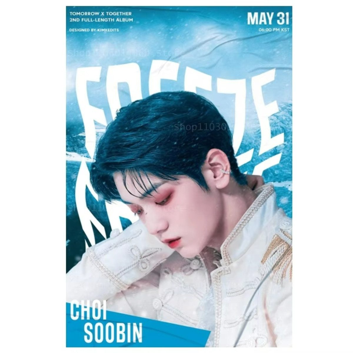 TPFLiving Kunstdruck (OHNE RAHMEN) Poster - Leinwand - Wandbild, Leinwandgemälde der berühmten koreanischen K-Pop-Truppe Boygroup (Leinwandbild XXL), Farben: Schwarz, Blau, Weiß, Braun, Rot, Gelb - Größe: 20x30cm