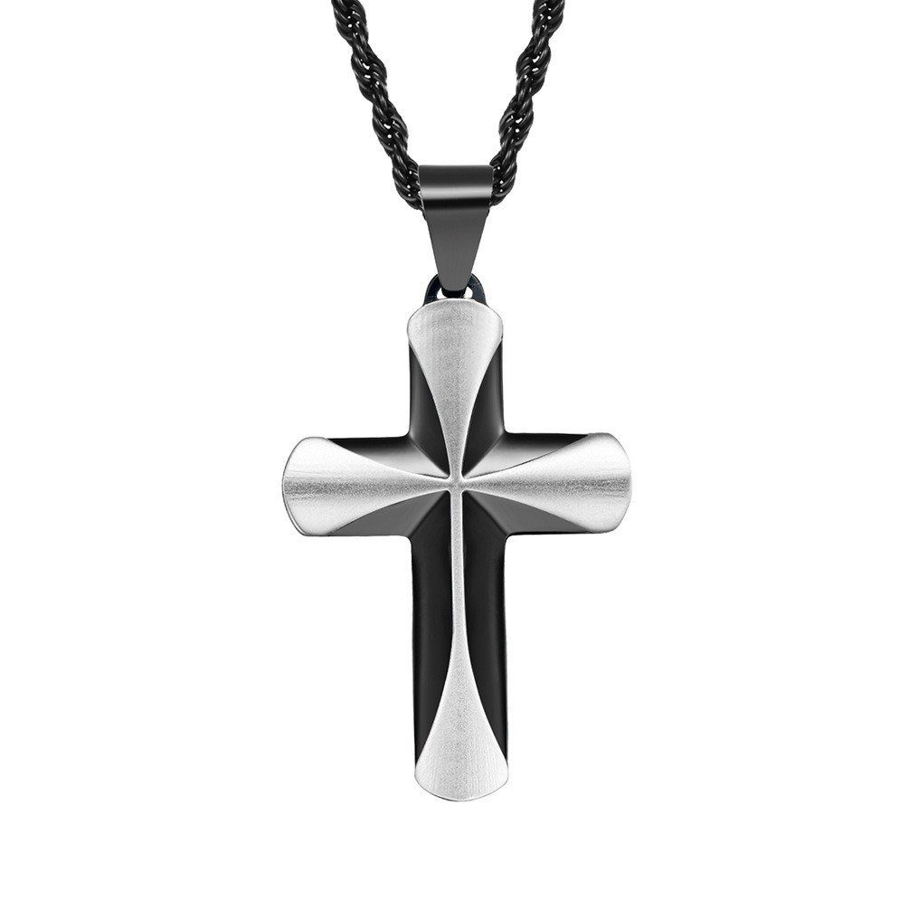 Karisma Kreuzanhänger Edelstahl Kette Halskette Kreuz Länge 50cm 2mm Dicke für Männer