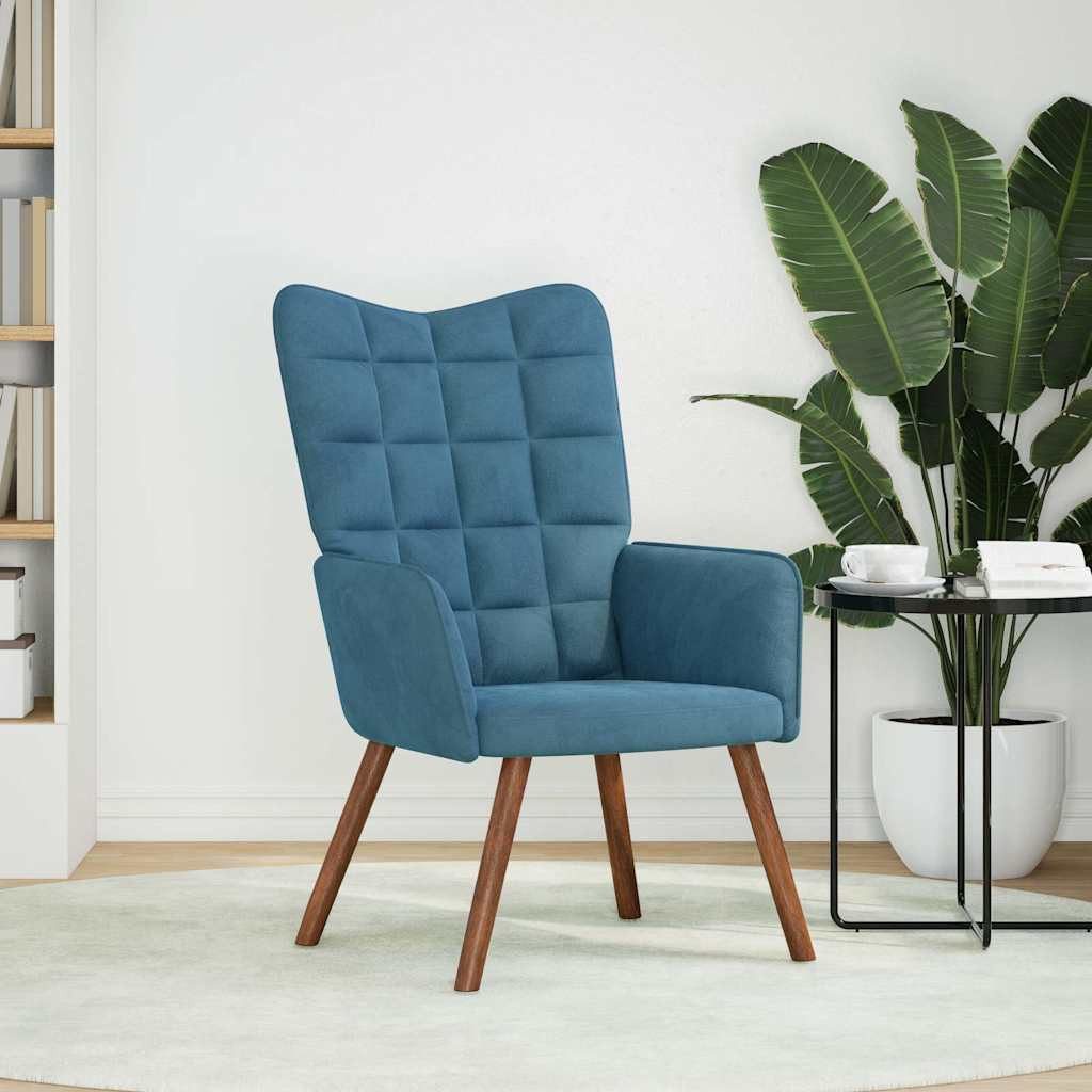 vidaXL Sessel Relaxsessel Blau Samt