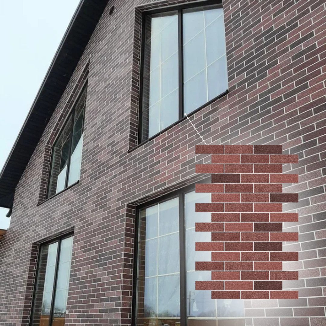 STM Company Wandpaneel AMK Fassadenziegel-Optik Paneele, Wandpaneele für Innen & Außen, 9,4 qm, (Packung, 9,4 m) Dekorative & witterungsbeständige Fassadenverkleidung, (9,4 m² Set)