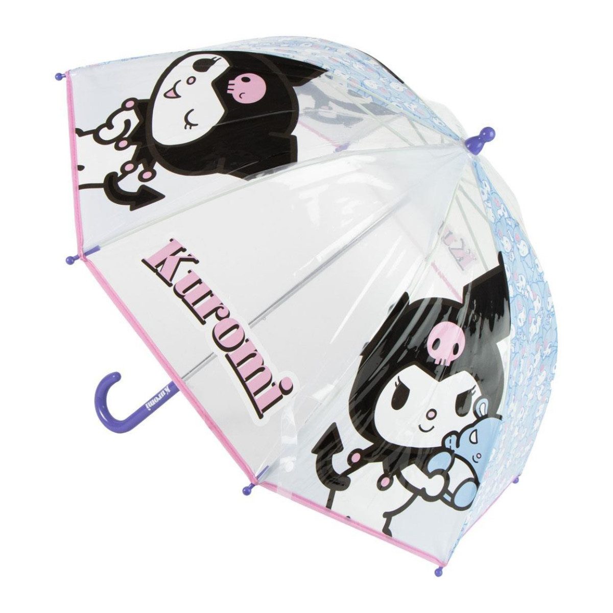 Hello Kitty Stockregenschirm Kuromi Regenschirm Ø 45 cm manuell mit Applikationen für Kinder