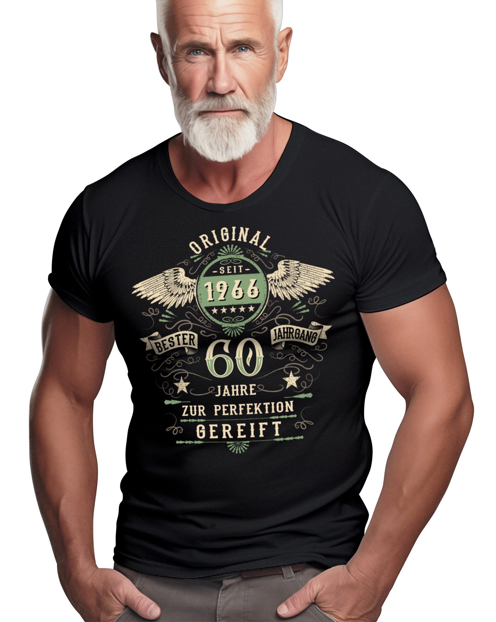 LOBO NEGRO® T-Shirt zum 60. Geburtstag: Original seit 1966 - Zur Perfektion günstig online kaufen